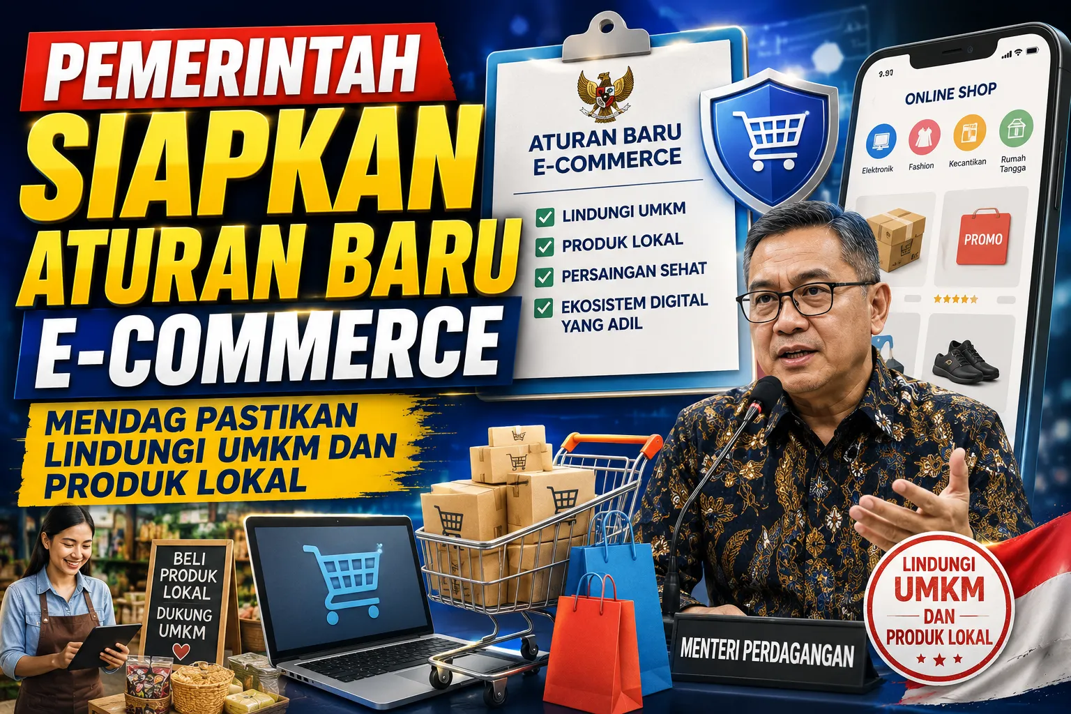 Pemerintah Siapkan Regulasi Baru E-Commerce, Mendag Pastikan Perlindungan untuk UMKM dan Produk Lokal