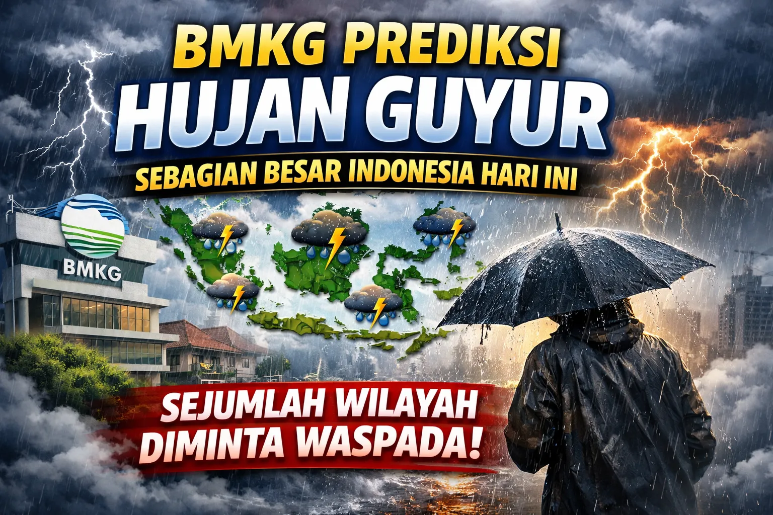 BMKG Prakirakan Hujan Guyur Sebagian Besar Wilayah Indonesia Hari Ini, Sejumlah Daerah Diimbau Waspada