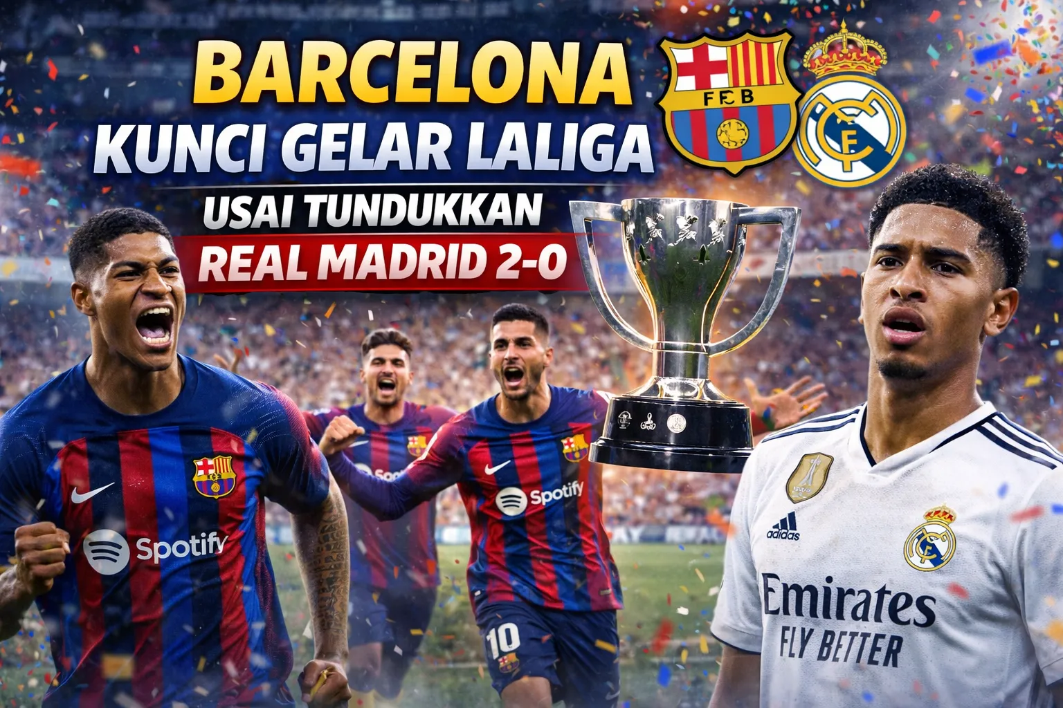 Barcelona Kunci Gelar LaLiga Setelah Mengalahkan Real Madrid 2-0 dalam El Clásico