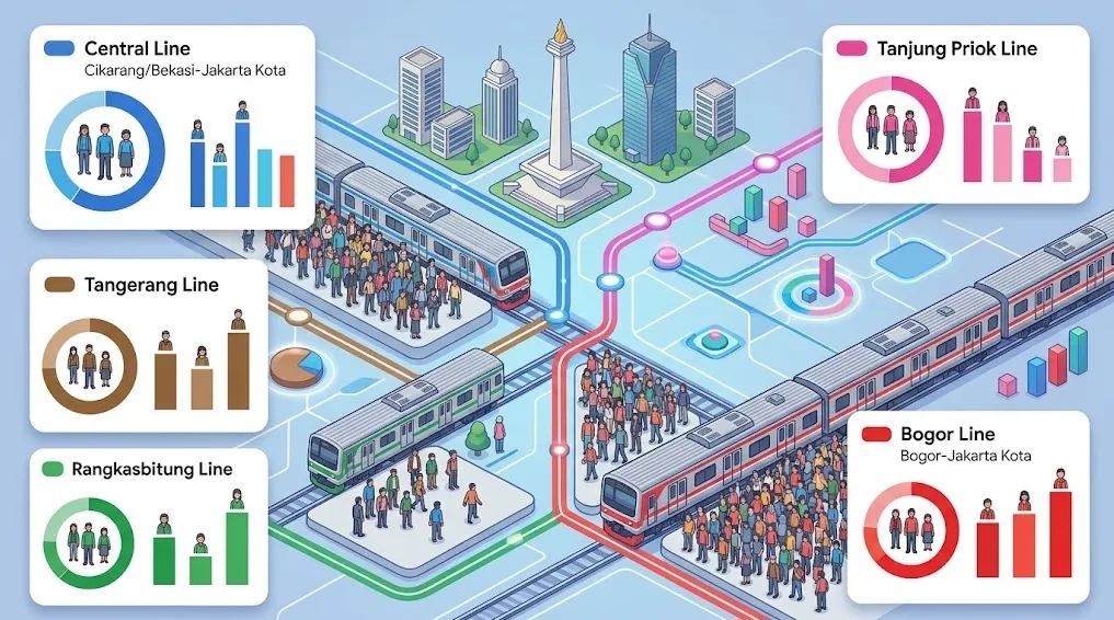 Ini Data Terbaru Porsi Penumpang di Setiap Lin Commuter Line Jabodetabek