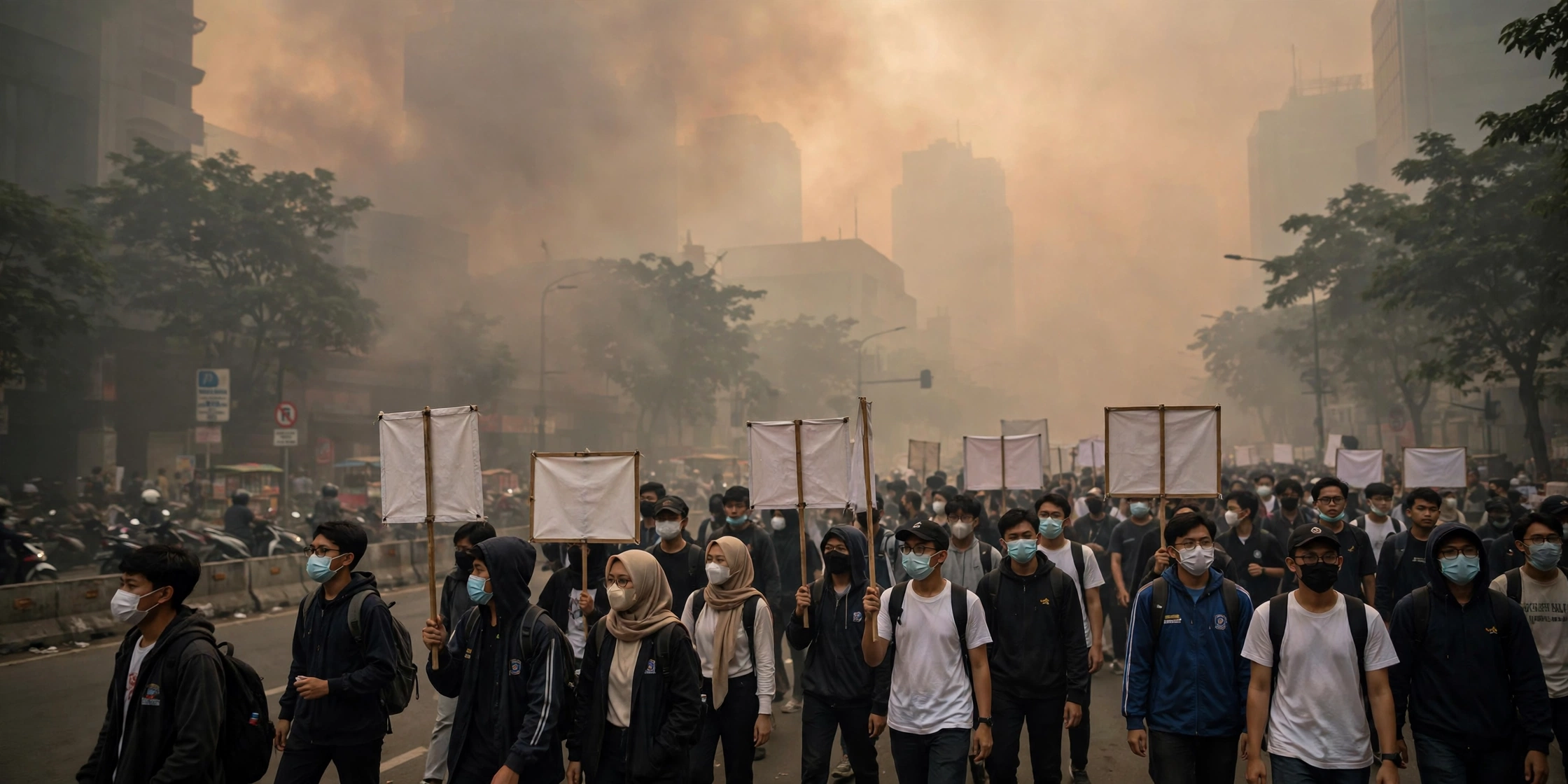 Ribuan Warga di Sejumlah Kota Demo Protes Kebakaran Hutan dan Kabut Asap